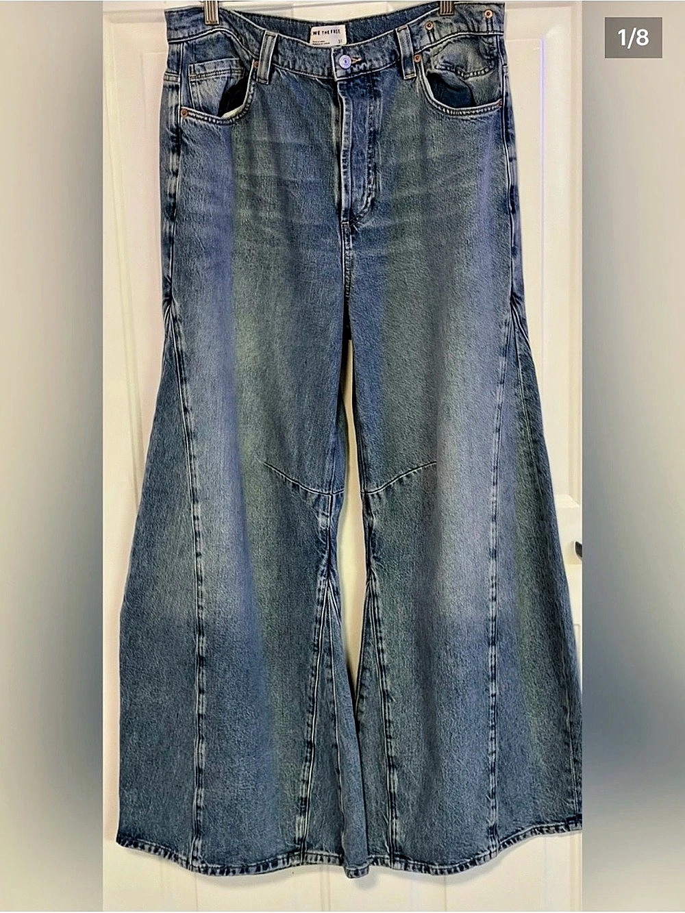 We The Free Wide Leg Jeans in Blue Waist 31 Like New